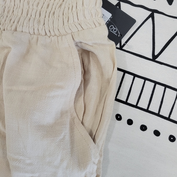 GL by Gibsonlook Women's Linen Blend Smocked Wide Leg Pant Size XL - Picture 4 of 9